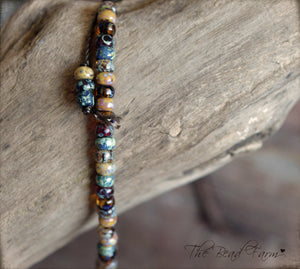 Adjustable Yoga Style Hippie Bracelet with 6/0 Miyuki Glass Seed Beads