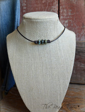 Load image into Gallery viewer, Unisex Leather Choker with Natural Stones - The Bead Farm
