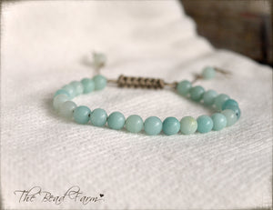 Amazonite Bracelet - Adjustable Yoga Bracelet - The Bead Farm