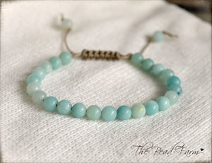 Amazonite Bracelet - Adjustable Yoga Bracelet - The Bead Farm