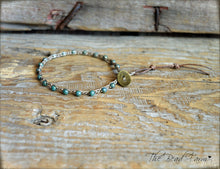 Load image into Gallery viewer, Hand Crocheted Boho Style anklet with teal beads - The Bead Farm
