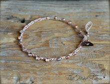 Load image into Gallery viewer, Hand Crocheted Boho Style anklet with Apollo Gold beads - The Bead Farm
