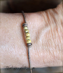 Cutie Picasso Leather Bracelet - Canary Yellow