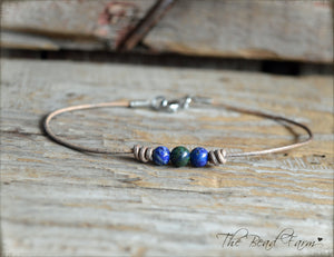 Leather Anklet with Natural Stones - Boho Style Anklet for Women - The Bead Farm