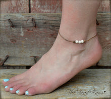 Load image into Gallery viewer, Leather Anklet with Natural Stones - Boho Style Anklet for Women - The Bead Farm
