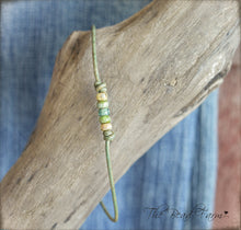 Load image into Gallery viewer, Cutie Picasso Leather Choker - Canary, Olivine, Chartreuse blend
