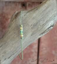 Load image into Gallery viewer, Cutie Picasso Leather Choker - Canary, Olivine, Chartreuse blend
