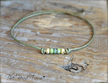 Load image into Gallery viewer, Cutie Picasso Leather Choker - Canary, Olivine, Chartreuse blend
