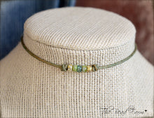 Load image into Gallery viewer, Cutie Picasso Leather Choker - Canary, Olivine, Chartreuse blend
