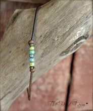 Load image into Gallery viewer, Cutie Picasso Leather Bracelet - Chartreuse, Turquoise, Olivine Blend
