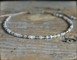 Handmade Dainty Adjustable Yoga Style String Bracelet -or- Anklet