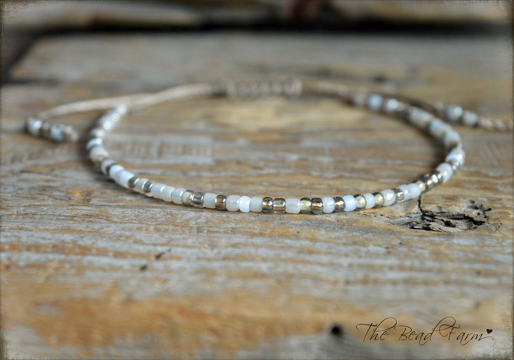 Handmade Dainty Adjustable Yoga Style String Bracelet -or- Anklet