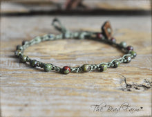 Load image into Gallery viewer, Hand Crocheted Dainty Anklet with Gemstones - The Bead Farm
