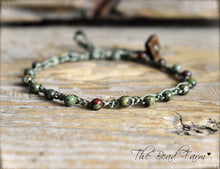 Load image into Gallery viewer, Hand Crocheted Dainty Anklet with Gemstones - The Bead Farm
