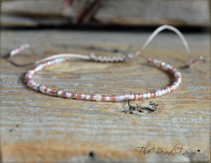 Handmade Dainty Adjustable Yoga Style String Bracelet -or- Anklet