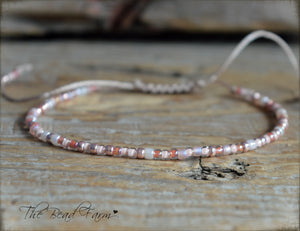 Handmade Dainty Adjustable Yoga Style String Bracelet -or- Anklet