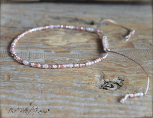 Handmade Dainty Adjustable Yoga Style String Bracelet -or- Anklet