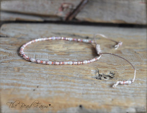 Handmade Dainty Adjustable Yoga Style String Bracelet -or- Anklet