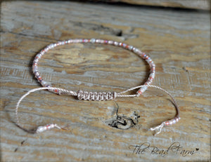 Handmade Dainty Adjustable Yoga Style String Bracelet -or- Anklet