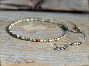 Handmade Dainty Adjustable Yoga Style String Bracelet -or- Anklet