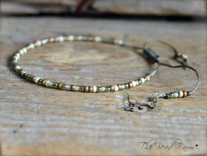 Handmade Dainty Adjustable Yoga Style String Bracelet -or- Anklet