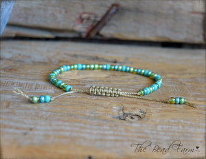 Seed Bead Bracelet- Adjustable Yoga Bracelet- The Bead Farm