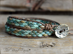 Leather Bracelet Wrap - Superduo Wraps - The Bead Farm