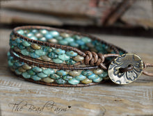 Load image into Gallery viewer, Leather Bracelet Wrap - Superduo Wraps - The Bead Farm
