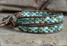 Load image into Gallery viewer, Leather Bracelet Wrap - Superduo Wraps - The Bead Farm
