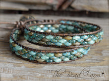 Load image into Gallery viewer, Leather Bracelet Wrap - Superduo Wraps - The Bead Farm
