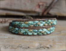 Load image into Gallery viewer, Leather Bracelet Wrap - Superduo Wraps - The Bead Farm
