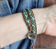 Load image into Gallery viewer, Leather Bracelet Wrap - Superduo Wraps - The Bead Farm
