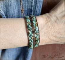 Load image into Gallery viewer, Leather Bracelet Wrap - Superduo Wraps - The Bead Farm
