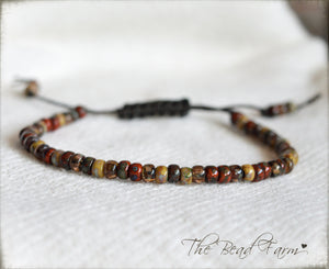 Picasso Seed Bead Bracelet- Adjustable Yoga Bracelet- The Bead Farm