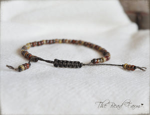 Picasso Seed Bead Bracelet- Adjustable Yoga Bracelet- The Bead Farm