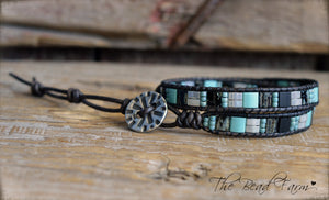 Beaded Leather Wrap Bracelets - Tile Wraps - The Bead Farm