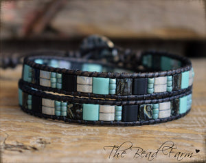 Beaded Leather Wrap Bracelets - Tile Wraps - The Bead Farm