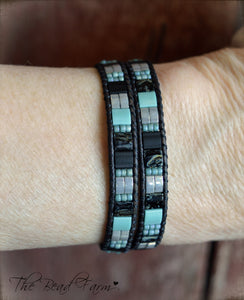 Beaded Leather Wrap Bracelets - Tile Wraps - The Bead Farm