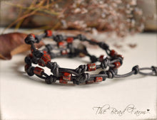 Load image into Gallery viewer, Knotted Leather Wrap Bracelet with Beads - The Bead Farm

