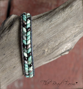 Women’s Leather Wrap Bracelet – Superduo Wraps – The Bead Farm