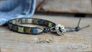 Leather Wrap Bracelet - Tile Wraps - The Bead Farm