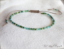 Load image into Gallery viewer, Handmade Dainty Adjustable Yoga Style String Bracelet -or- Anklet
