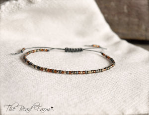 Handmade Dainty Adjustable Yoga Style String Bracelet -or- Anklet