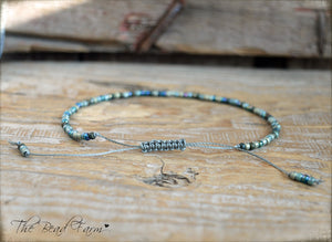 Handmade Dainty Adjustable Yoga Style String Bracelet -or- Anklet