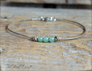 Leather Anklet with Natural Stones - Boho Style Anklet for Women - The Bead Farm