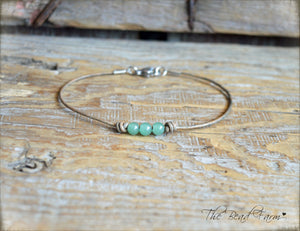 Leather Anklet with Natural Stones - Boho Style Anklet for Women - The Bead Farm