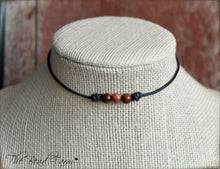 Load image into Gallery viewer, Leather Choker with Natural Stones - Boho Style Choker Necklace for Women - The Bead Farm
