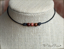 Load image into Gallery viewer, Leather Choker with Natural Stones - Boho Style Choker Necklace for Women - The Bead Farm
