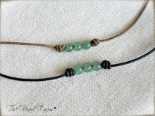 Load image into Gallery viewer, Leather Anklet with Natural Stones - Boho Style Anklet for Women - The Bead Farm
