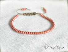 Load image into Gallery viewer, Salmon Pink Yoga Bracelet- Adjustable Yoga Bracelets- The Bead Farm
